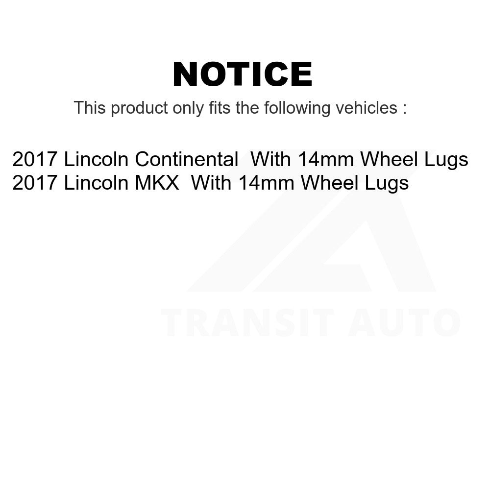 Front Rear Disc Brake Rotor Kit For Lincoln MKX Continental With 14mm Wheel Lugs