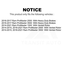 Load image into Gallery viewer, Front Rear Disc Brake Rotors Kit For Ram ProMaster 1500 2500 3500