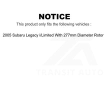 Load image into Gallery viewer, Front Rear Brake Rotor Kit For Subaru Legacy i Limited With 277mm Diameter