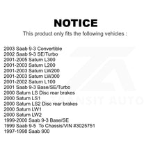 Load image into Gallery viewer, Front Rear Brake Rotors Kit For Saturn L200 Saab 9-3 L300 LS1 L100 LW200 LS2 900