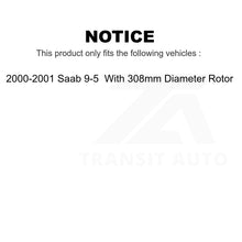 Charger l&#39;image dans la galerie, Front Rear Disc Brake Rotor Kit For 2000-2001 Saab 9-5 With 308mm Diameter