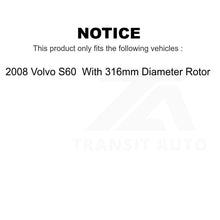 Load image into Gallery viewer, Front Rear Disc Brake Rotors Kit For 2008 Volvo S60 With 316mm Diameter Rotor