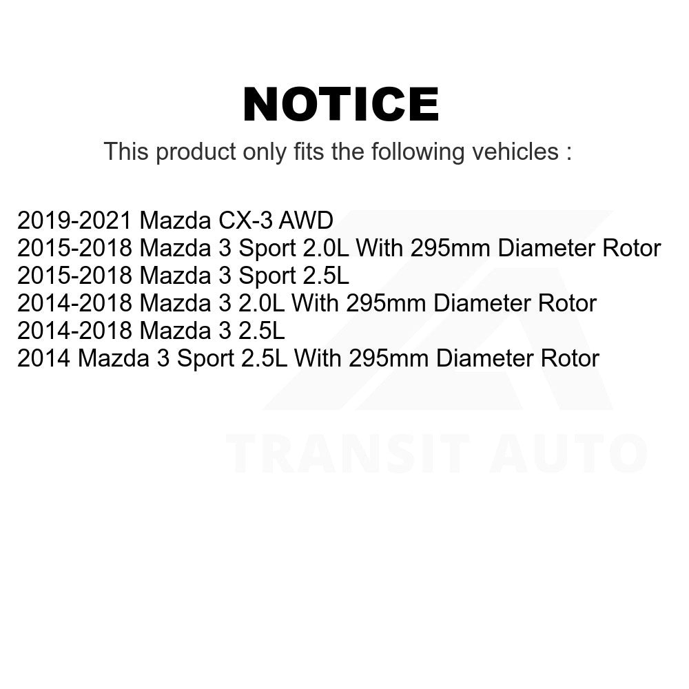 Front Rear Disc Brake Rotors Kit For Mazda 3 CX-3 Sport