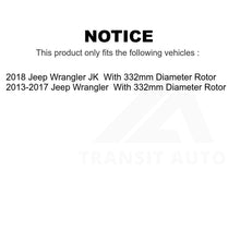 Load image into Gallery viewer, Front Rear Disc Brake Rotors Kit For Jeep Wrangler JK With 332mm Diameter Rotor