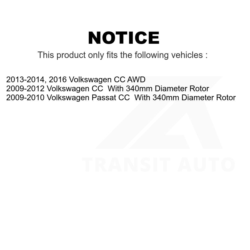 Front Disc Brake Rotors Pair For Volkswagen CC Passat