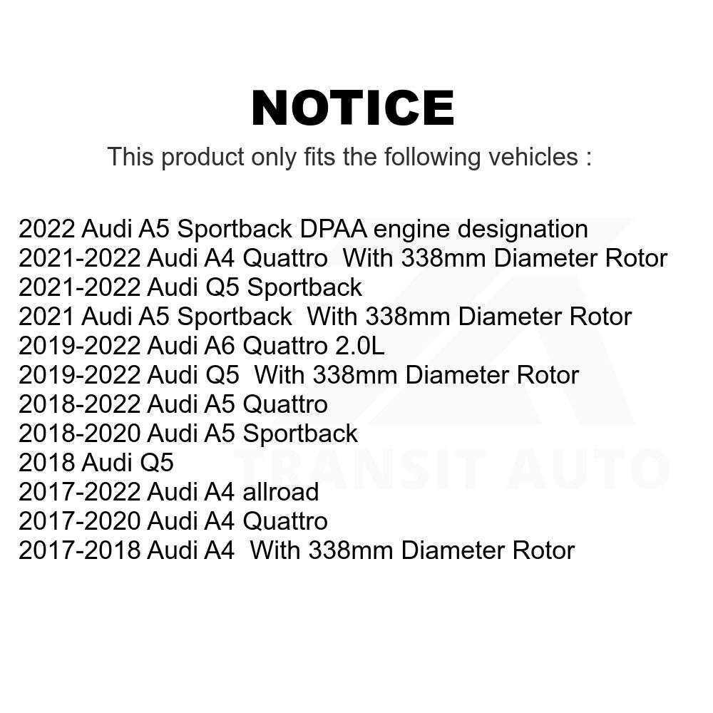 Front Disc Brake Rotors Pair For Audi Q5 A4 A5 Quattro A6 Sportback allroad