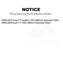 Load image into Gallery viewer, Rear Disc Brake Rotors Pair For Audi TT Quattro With 286mm Diameter Rotor