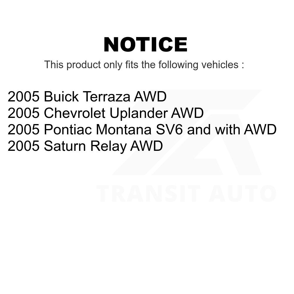 Front Rear Brake Rotors Kit For Chevrolet Uplander Pontiac Montana Buick Terraza