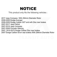 Charger l&#39;image dans la galerie, Kit de tambour de Rotors de frein avant et arrière, pour Jeep Patriot Compass Dodge Caliber Chrysler 