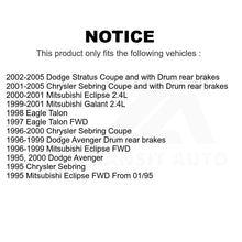 Charger l&#39;image dans la galerie, Kit de tambours de Rotors de frein avant et arrière, pour Chrysler Sebring Dodge Stratus Mitsubishi 