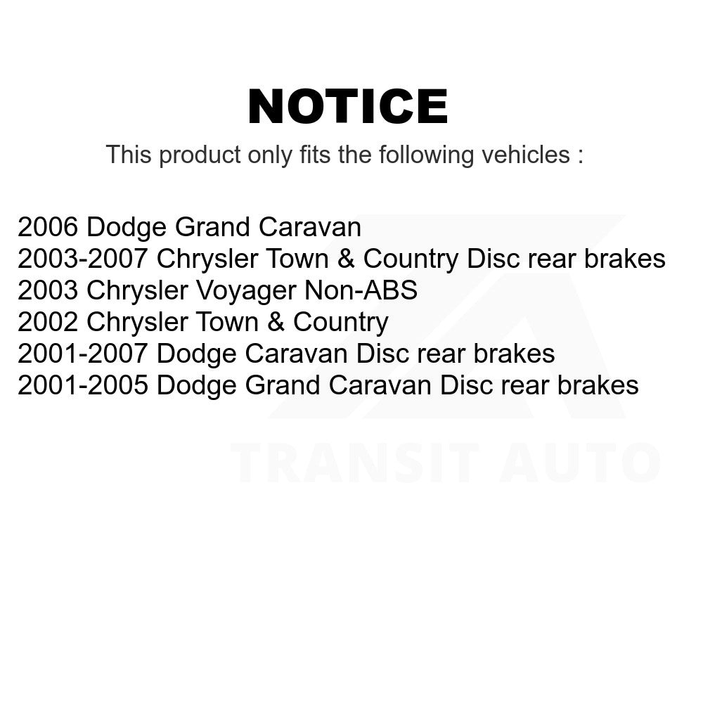 Front Rear Brake Rotors Drum Kit For Dodge Chrysler Town & Country Grand Caravan