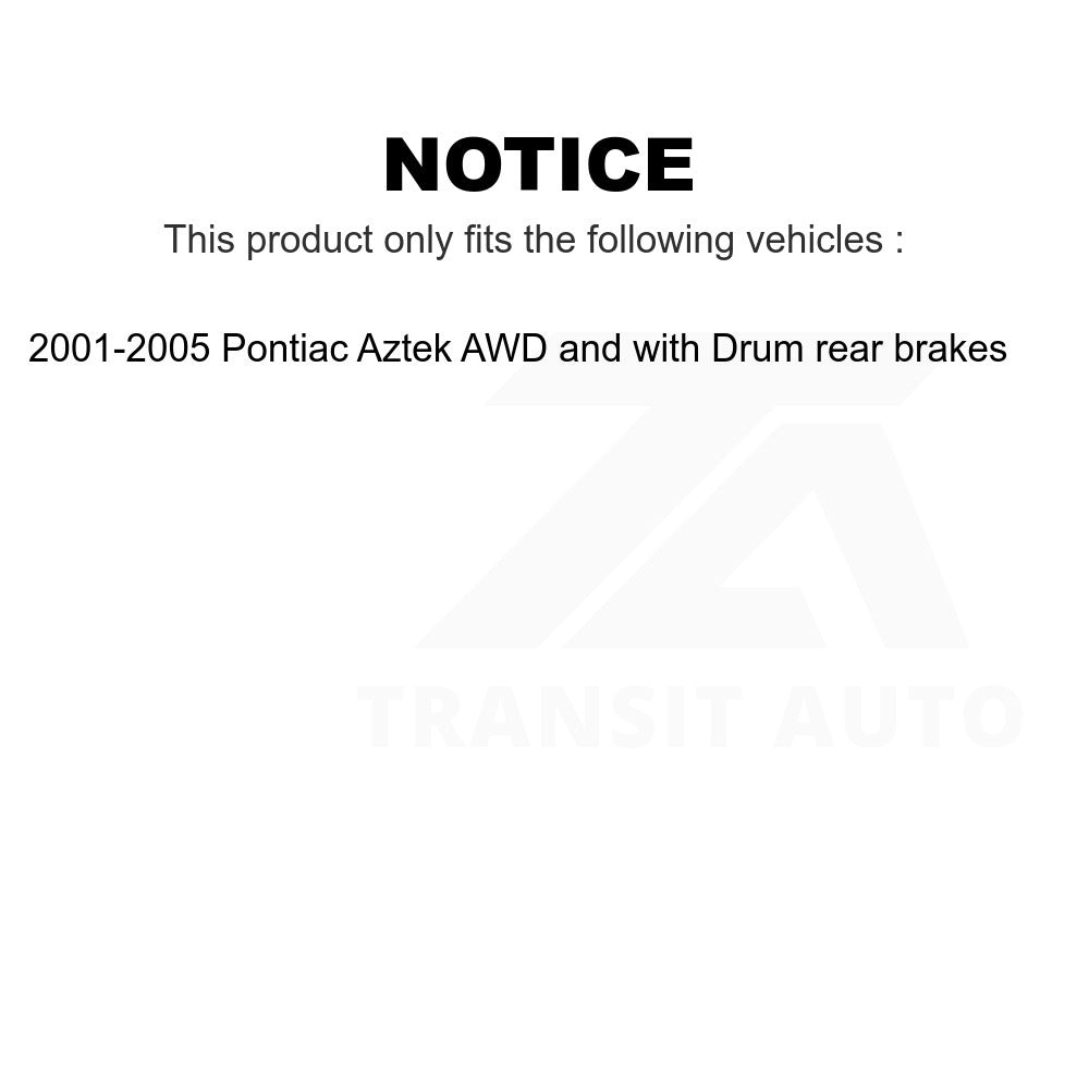 Front Rear Disc Brake Rotor Drum Kit For Pontiac Aztek AWD with rear brakes