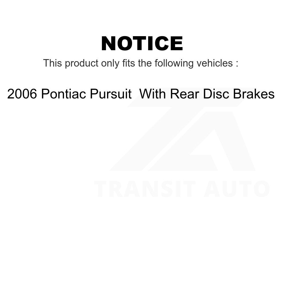 Front Rear Brake Rotors Drums Kit For 2006 Pontiac Pursuit With Disc Brakes