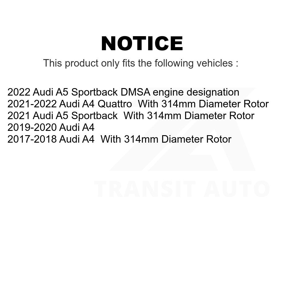 Paire de rotors de frein à disque avant pour Audi A4 Quattro A5 Sportback 