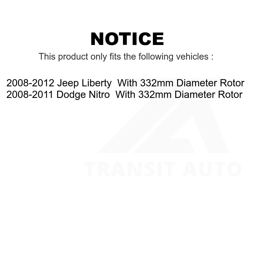 Front Disc Brake Rotors And Ceramic Pads Kit For Jeep Liberty Dodge Nitro