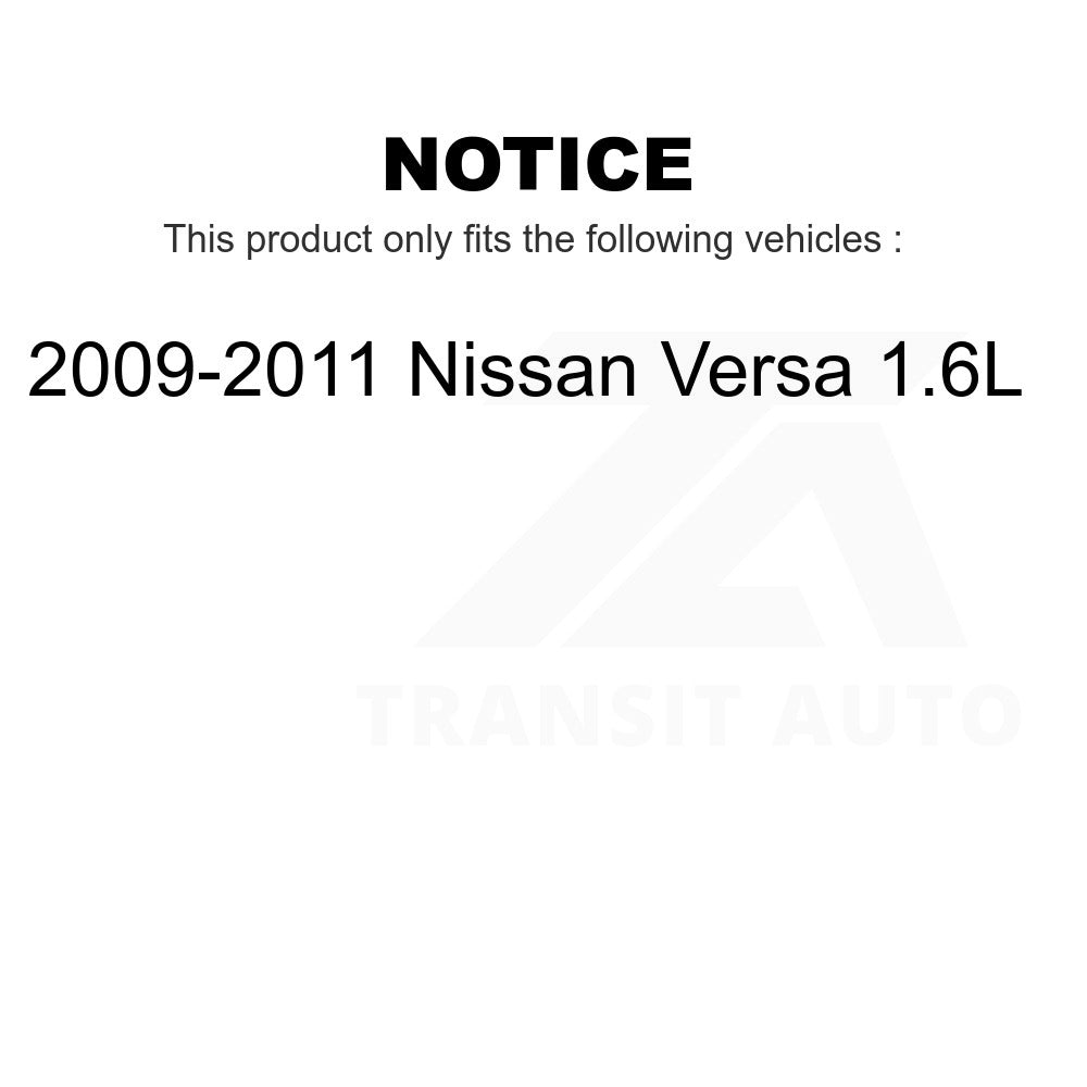 Front Disc Brake Rotors And Ceramic Pads Kit For 2009-2011 Nissan Versa 1.6L