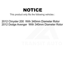Load image into Gallery viewer, Front Disc Brake Rotors Ceramic Pad Kit For 2012-2012 Chrysler 200 Dodge Avenger