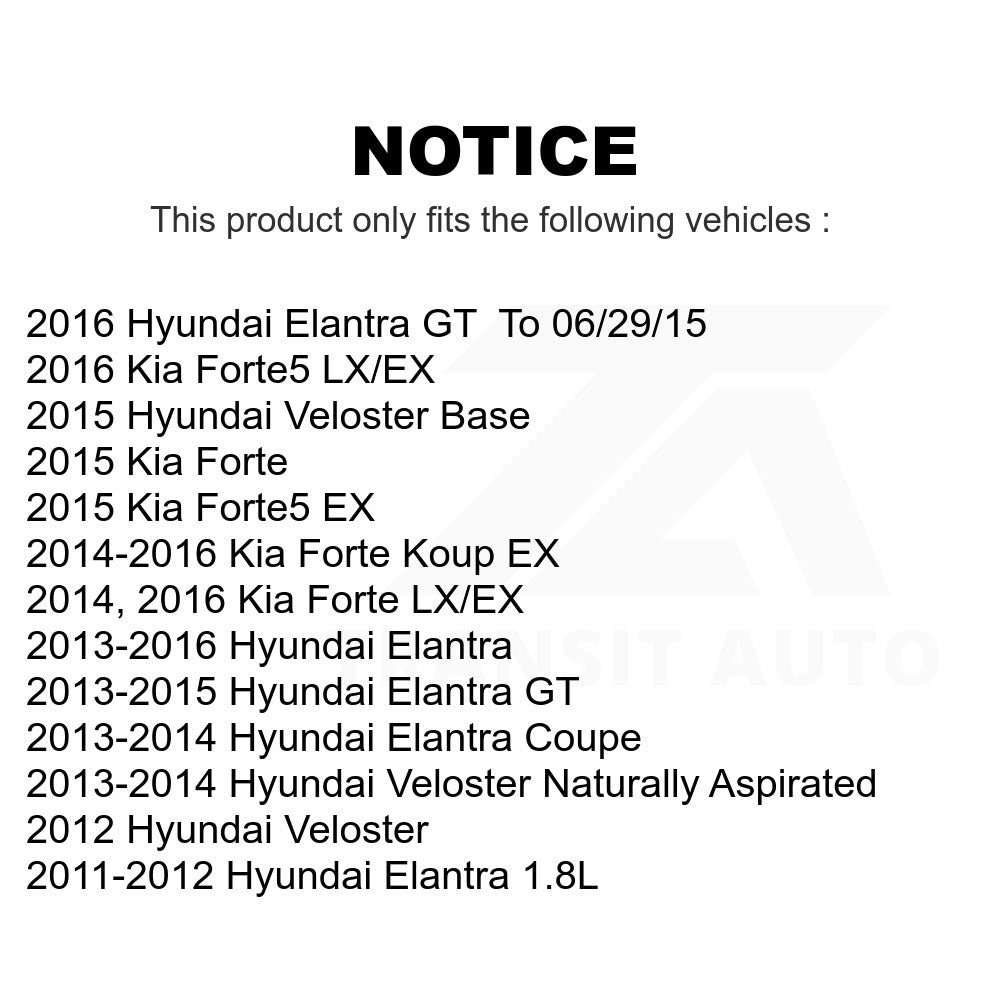 Front Rear Brake Rotor Ceramic Pad Kit For Hyundai Elantra Kia Forte Veloster GT
