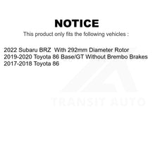 Load image into Gallery viewer, Front Rear Disc Brake Rotors And Ceramic Pads Kit For Toyota 86 Subaru BRZ