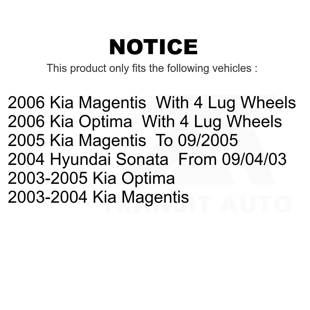 Front Rear Brake Rotors & Ceramic Pad Kit For Kia Optima Hyundai Sonata Magentis