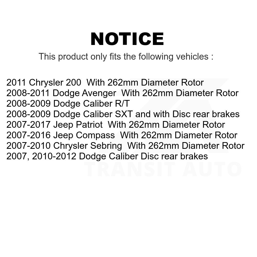 Front Rear Brake Rotors & Ceramic Pad Kit For Jeep Patriot Dodge Compass Caliber