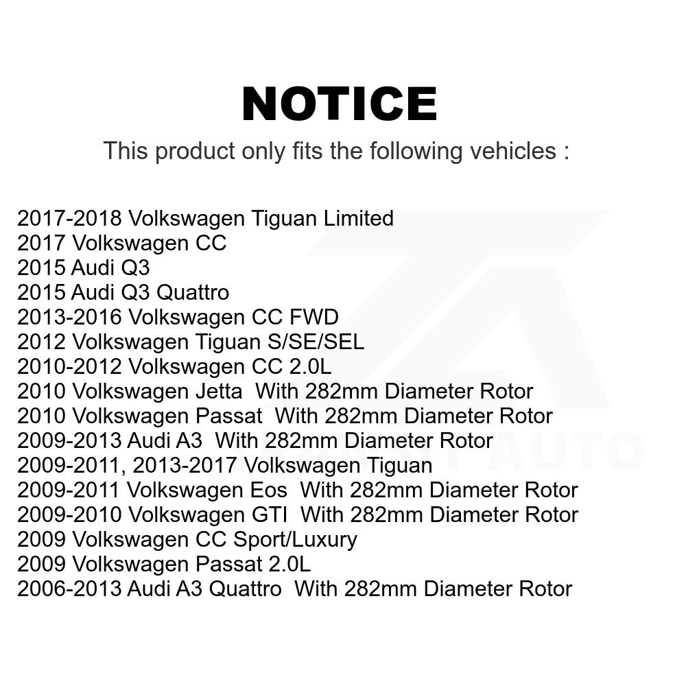 Rear Brake Rotors Ceramic Pad Kit For Volkswagen Tiguan CC Jetta Audi Passat GTI