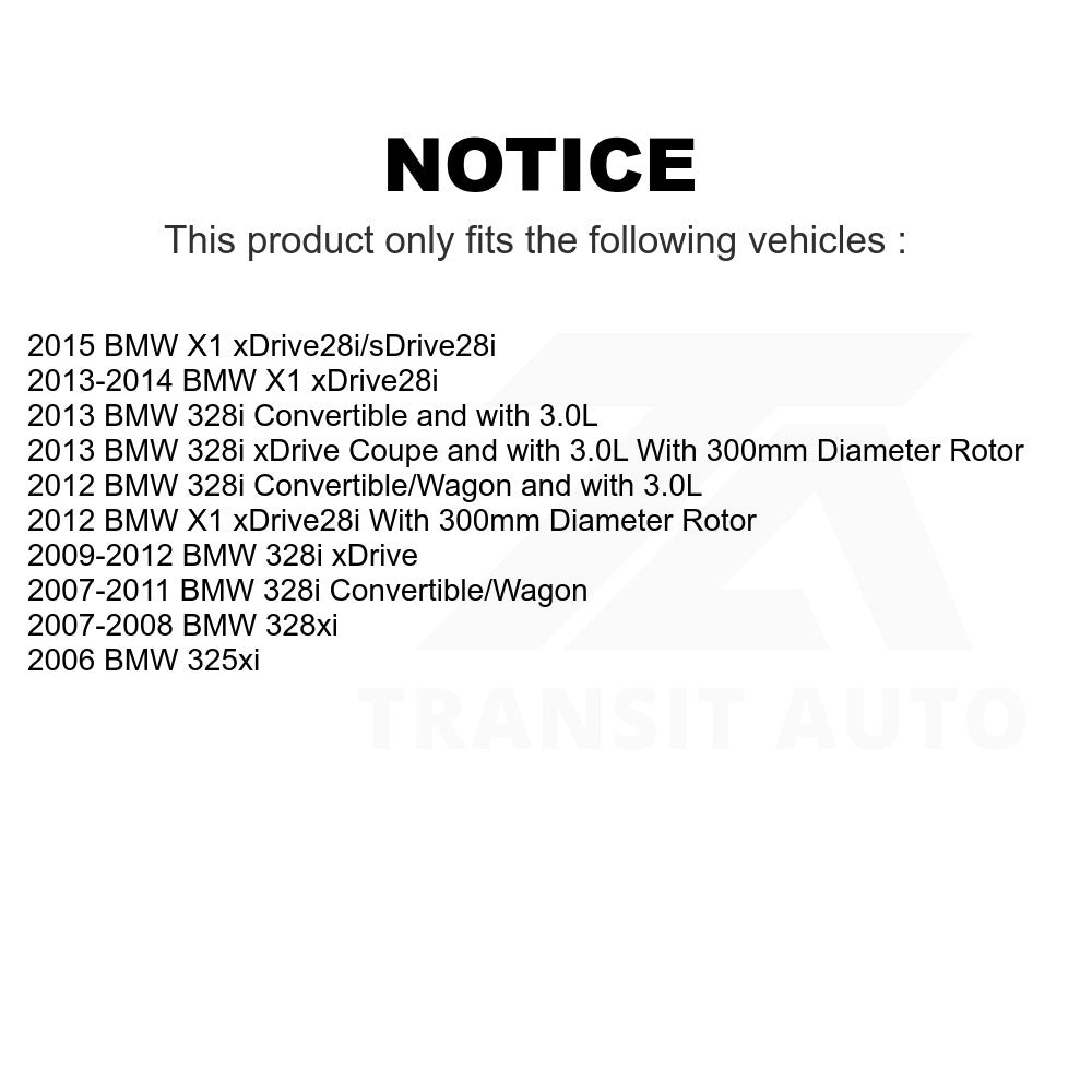 Rear Disc Brake Rotors And Ceramic Pads Kit For BMW 328i xDrive X1 328xi 325xi