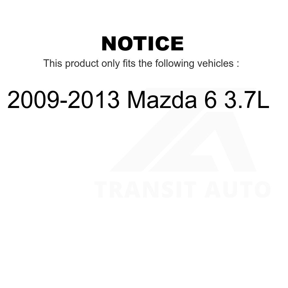 Front Rear Hub Bearing Brake Rotor And Pad Kit (10Pc) For 2009-2013 Mazda 6 3.7L