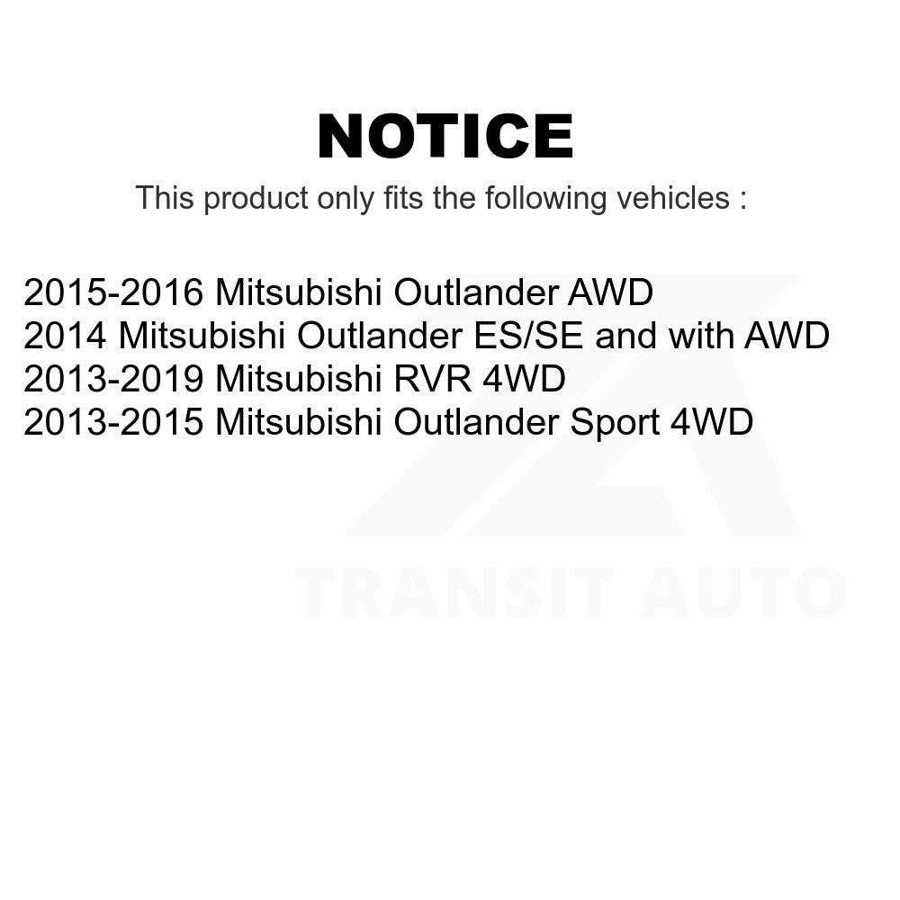 Front Rear Hub Bearing Coat Brake Rotor Pads Kit (10Pc) For Mitsubishi Outlander