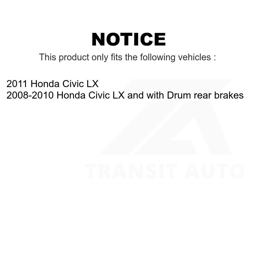 Front Rear Hub Bearing Coated Disc Brake Rotor & Pads Kit (10Pc) For Honda Civic