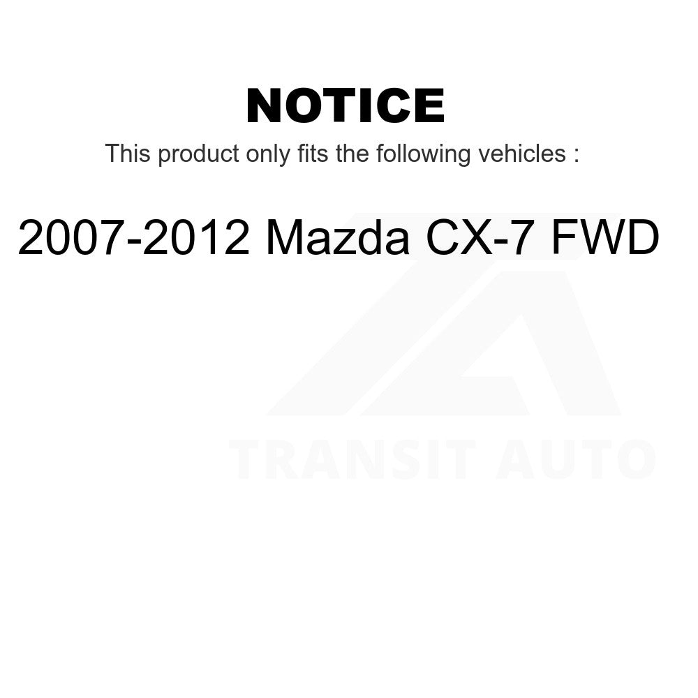 Front Rear Hub Bearing Coat Brake Rotor Pads Kit (10Pc) For 07-12 Mazda CX-7 FWD