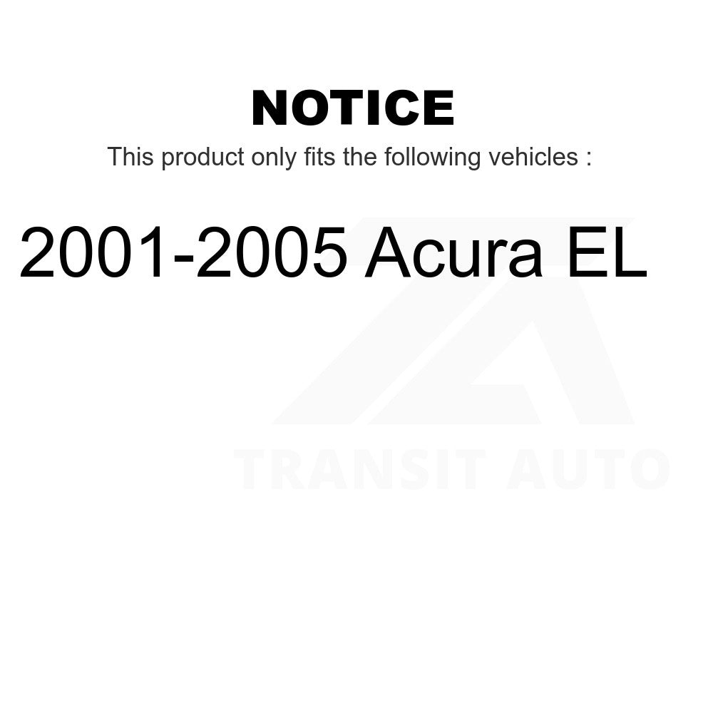 Front Rear Hub Bearing Coated Brake Rotor Pads Kit (10Pc) For 2001-2005 Acura EL