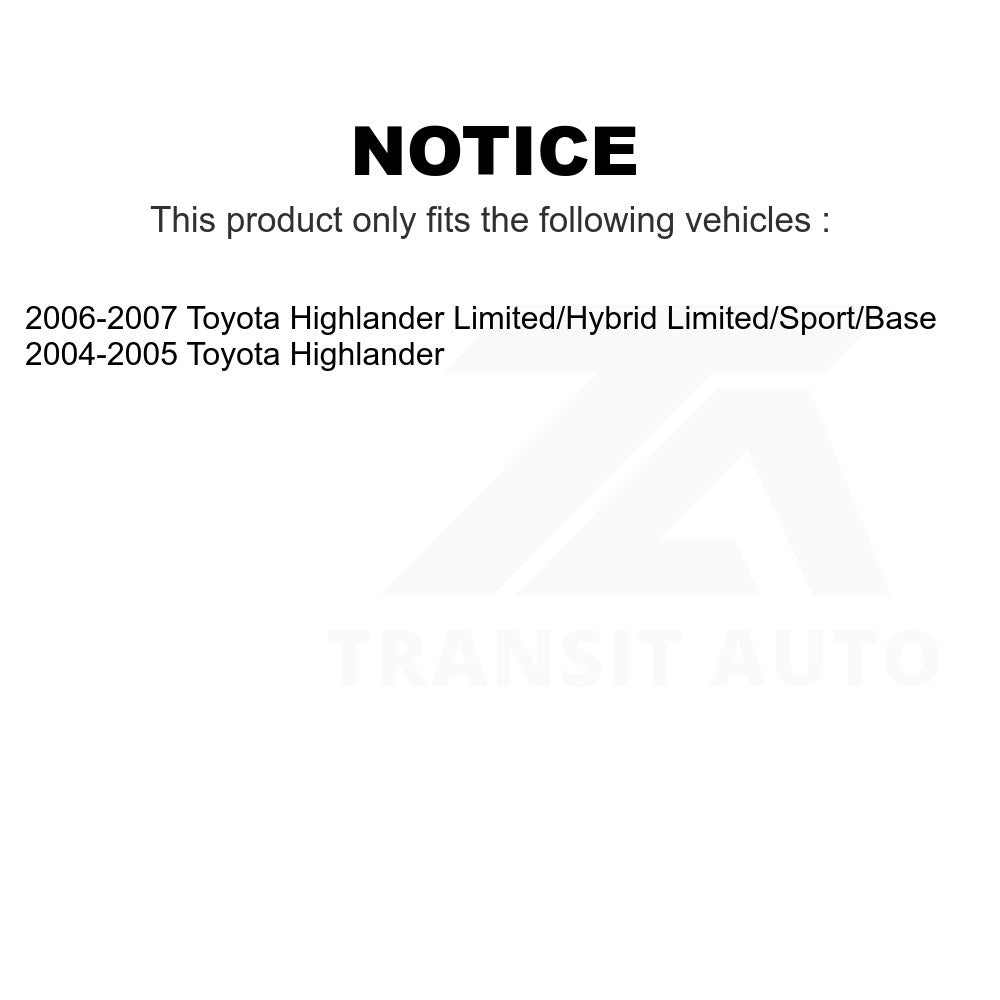 Front Rear Ceramic Brake Pads And Parking Shoes Kit For Toyota Highlander