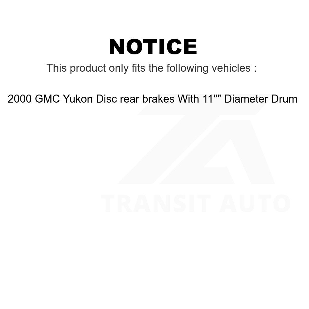 Front Rear Ceramic Brake Pads Drum Shoe Kit For GMC Yukon With 11" Diameter