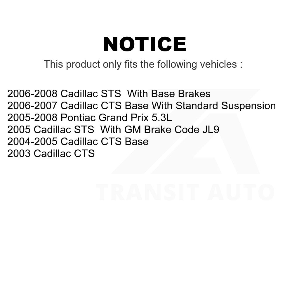 Front Rear Ceramic Brake Pads Kit For Cadillac Pontiac Grand Prix CTS STS