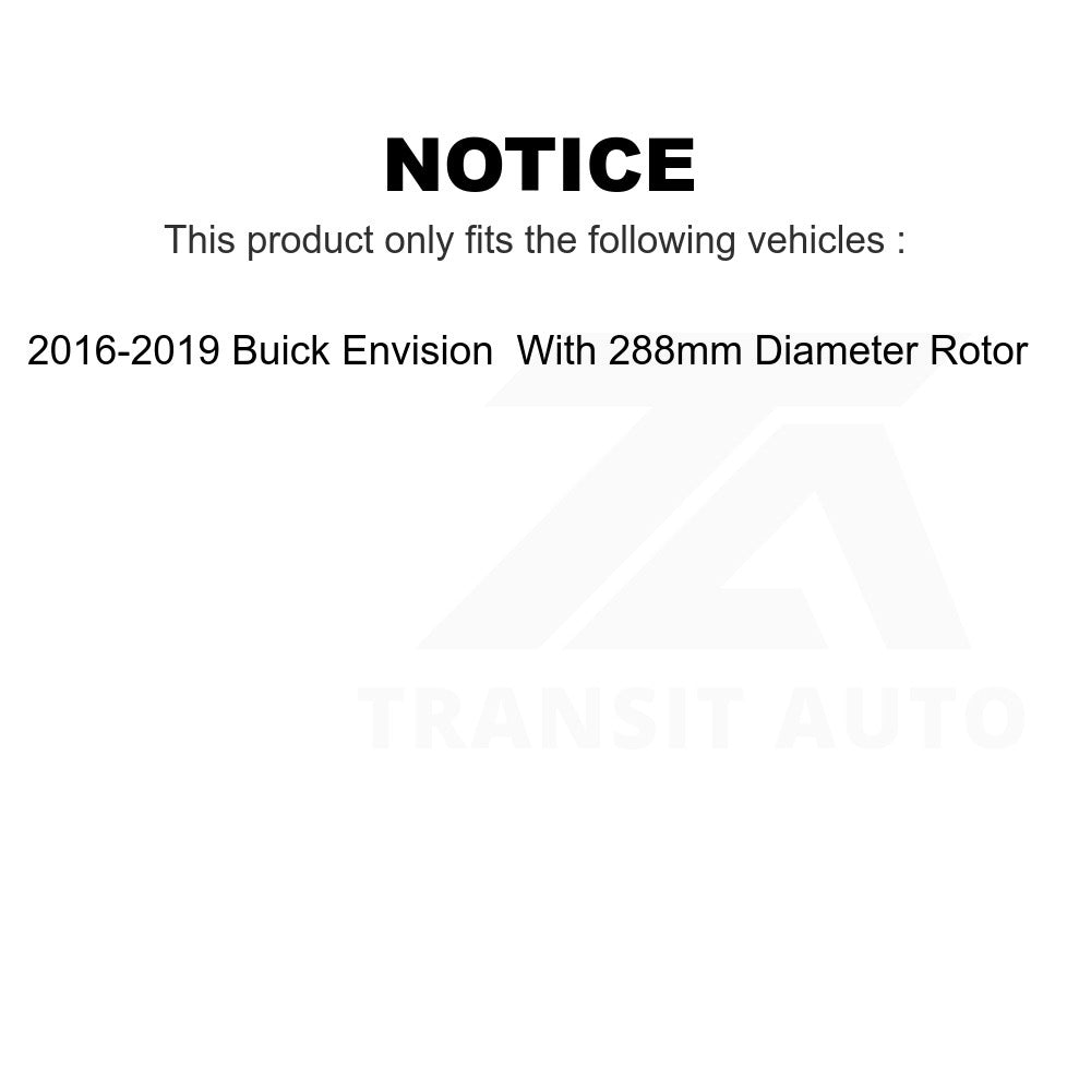 Front Rear Ceramic Brake Pads Kit For Buick Envision With 288mm Diameter Rotor