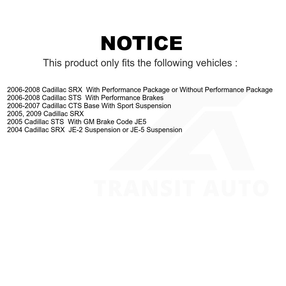 Front Rear Ceramic Brake Pads Kit For Cadillac SRX CTS STS