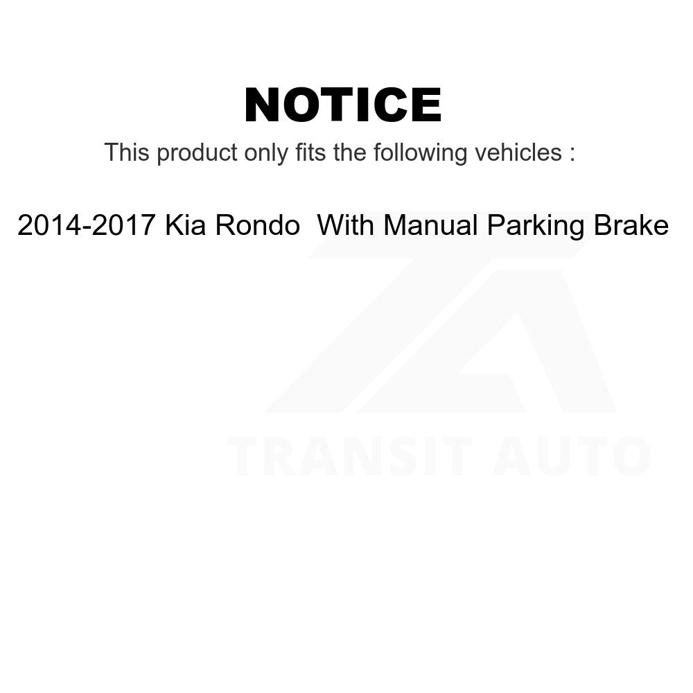 Front Rear Ceramic Brake Pads Kit For 14-17 Kia Rondo With Manual Parking