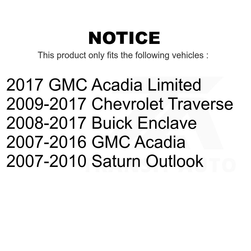 Kit de rotors de frein à fente avant et arrière, pour Chevrolet Traverse GMC Acadia Buick 