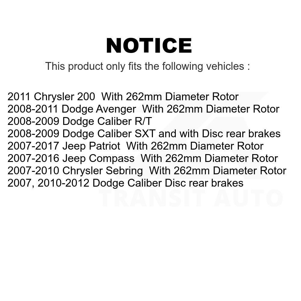 Front Rear Drill Slot Brake Rotor Ceramic Pad Kit For Jeep Patriot Dodge Compass