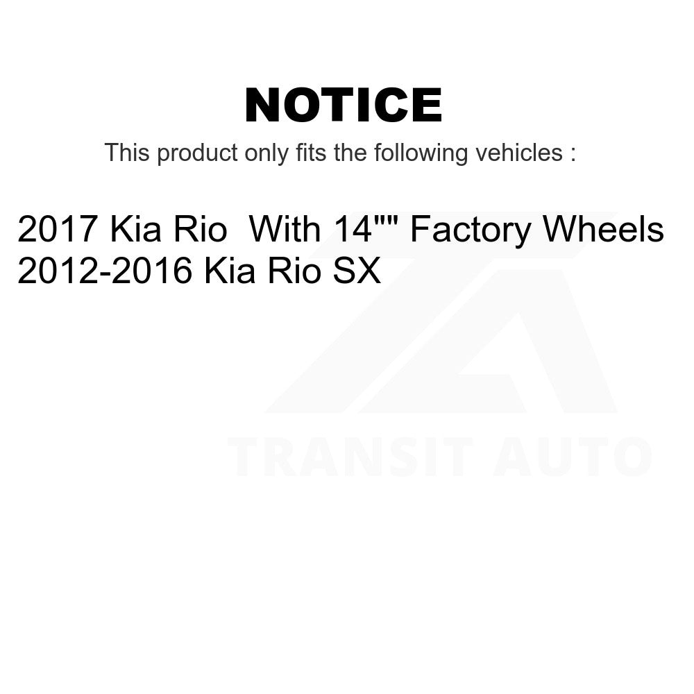 Front Rear Coated Drilled Slotted Disc Brake Rotor & Ceramic Pad Kit For Kia Rio