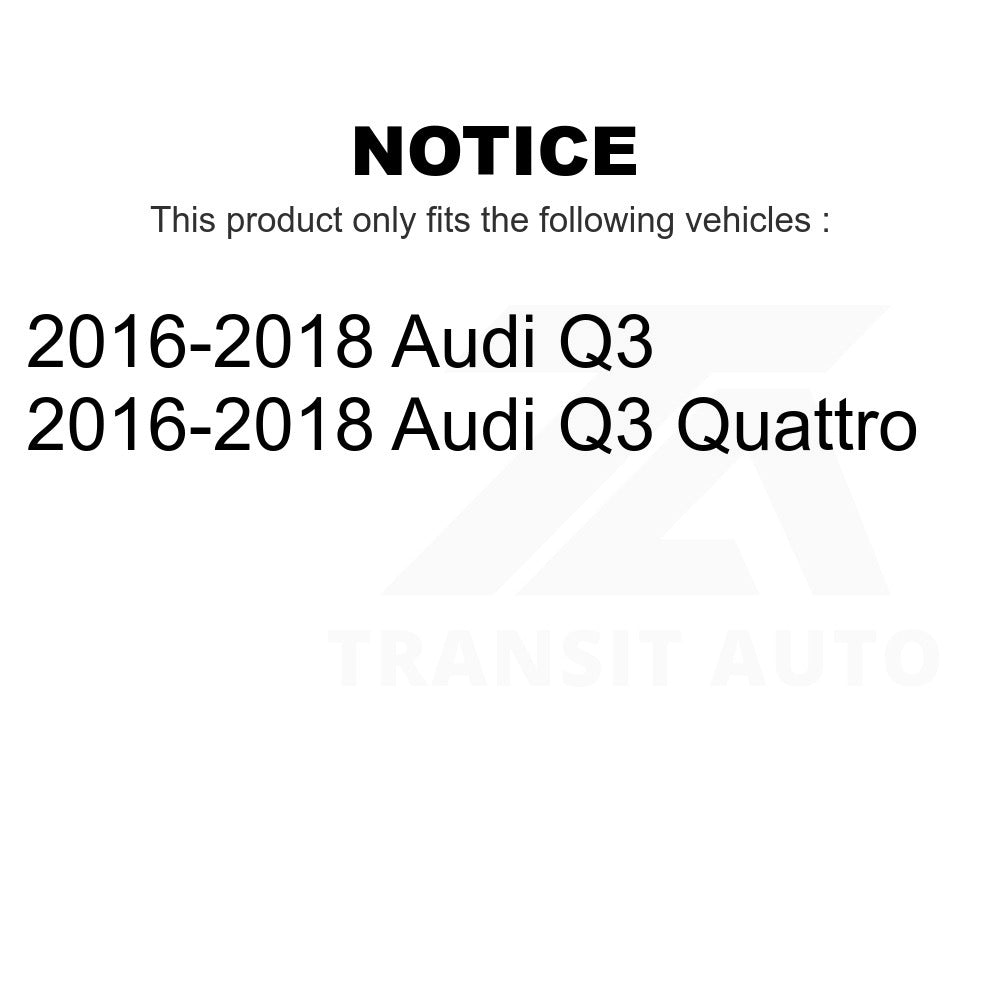 Rear Drilled Slot Disc Brake Rotor Ceramic Pad Kit For 2016-2018 Audi Q3 Quattro