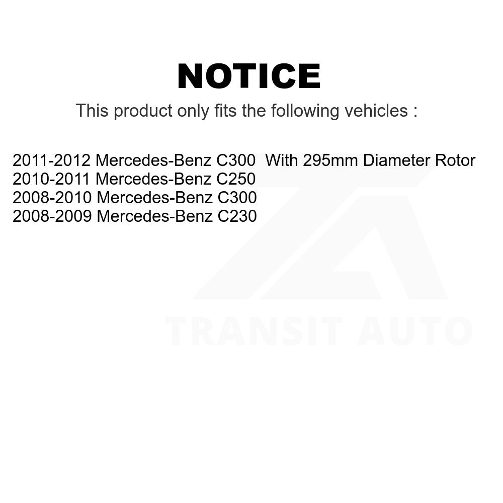 Front Rear Drilled Slot Brake Rotors Ceramic Pad Kit For Mercedes-Benz C300 C250