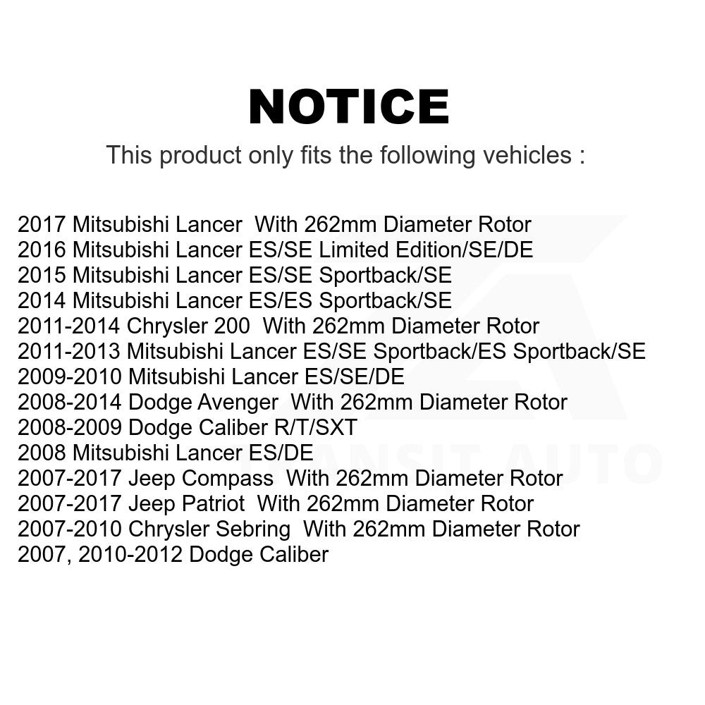 Kit de plaquettes de frein en céramique, fente de perçage arrière, Rotors, pour Jeep Dodge Patriot Chrysler 200 