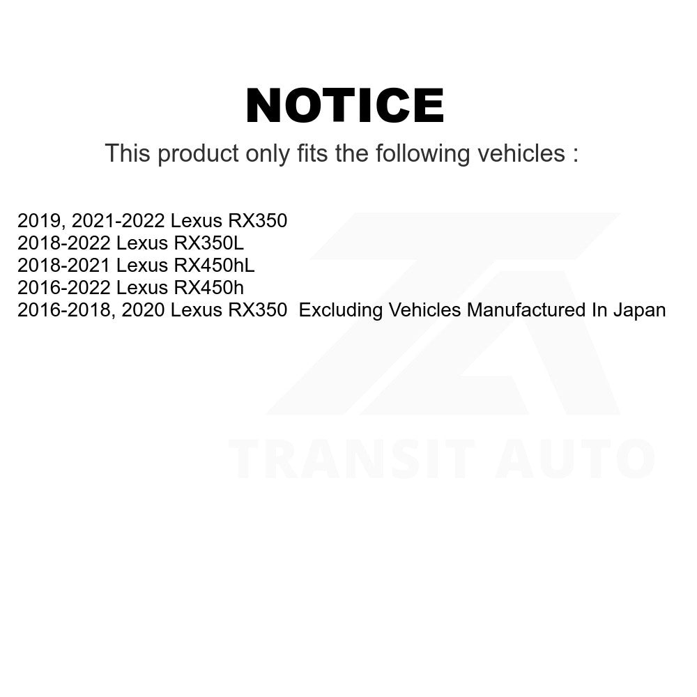 Front Rear Drill Slot Brake Rotors Ceramic Pad Kit For Lexus RX350 RX450h RX350L