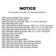 Charger l'image dans la galerie, Front Rear Semi-Metallic Brake Pads Drum Shoes Kit For Chevrolet C3500 GMC K3500