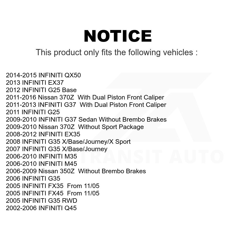 Front Rear Semi-Metallic Brake Pads & Parking Shoe Kit For INFINITI G37 G35