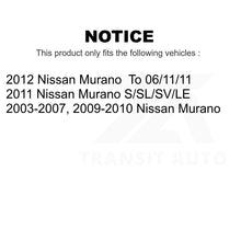 Charger l'image dans la galerie, Front Rear Semi-Metallic Brake Pads And Parking Shoes Kit For Nissan Murano