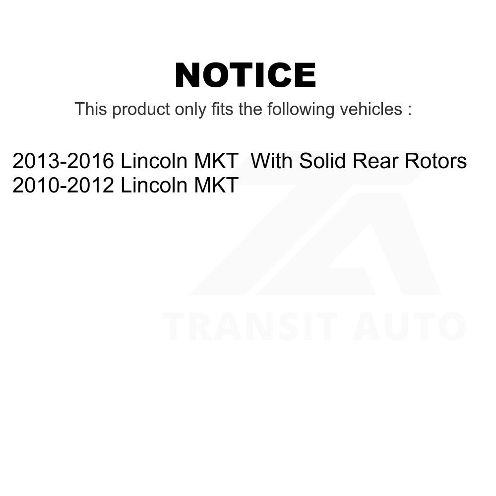 Front Rear Semi-Metallic Brake Pads And Parking Shoes Kit For Lincoln MKT