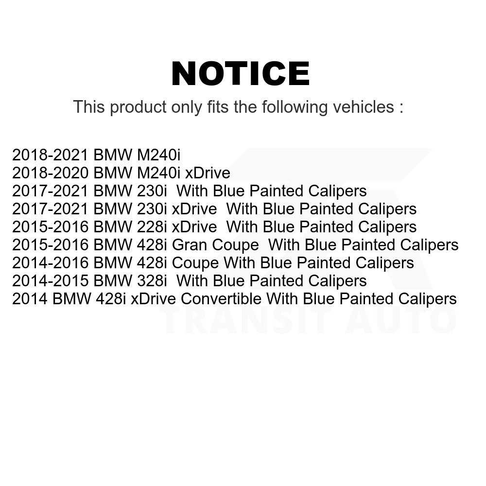 Front Rear Semi-Metallic Brake Pads Parking Shoe Kit For BMW 328i 428i Gran